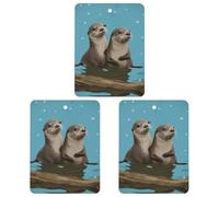 3 Pcs Hanging Air Freshener Cute Otters Car Aromatherapy Tablets for Wardrobe Car Home