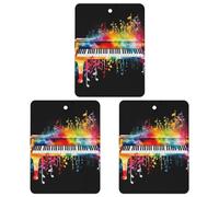 3 Pcs Hanging Air Freshener for Car Colorful Piano Keyboard Music Note Aromatherapy Tablets for Wardrobe Car Home Decor