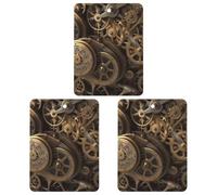 3 Pcs Hanging Air Freshener for Car Cool Steampunk Gears Aromatherapy Tablets for Wardrobe Car Home Decor