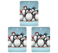 3 Pcs Hanging Air Freshener for Car Cute Penguins Aromatherapy Tablets for Wardrobe Car Home Decor