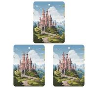 3 Pcs Hanging Air Freshener for Car Fairy Tale Castle Aromatherapy Tablets for Wardrobe Car Home Decor