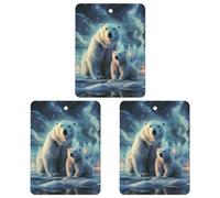 3 Pcs Hanging Air Freshener for Car Polar Bears Northern Lights Aromatherapy Tablets for Wardrobe Car Home Decor