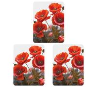 3 Pcs Hanging Air Freshener for Car Poppy Flowers Vivid Petals Aromatherapy Tablets for Wardrobe Car Home Decor