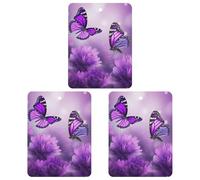 3 Pcs Hanging Air Freshener for Car Purple Flower Butterflies Aromatherapy Tablets for Wardrobe Car Home Decor