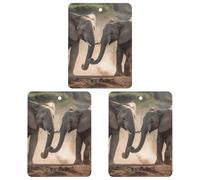 3 Pcs Hanging Air Freshener for Car Two Elephants Playing Aromatherapy Tablets for Wardrobe Car Home Decor