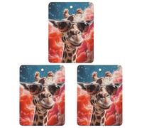 3 Pcs Hanging Air Freshener Giraffe Wearing Sunglasses Car Aromatherapy Tablets for Wardrobe Car Home