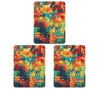 3 Pcs Hanging Air Freshener Pixel Art Pattern Car Aromatherapy Tablets for Wardrobe Car Home