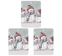 3 Pcs Hanging Air Freshener Winter Snowman Car Aromatherapy Tablets for Wardrobe Car Home