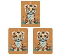 3 Pcs Hanging Air Freshener Year of The Tiger Funny Tiger Car Aromatherapy Tablets for Wardrobe Car Home