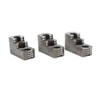 3 Pcs Hard Chuck Jaws Set, 10 Inch Reversible Double Step Steel Chuck Serrated for B-210 Type CNC Lathe Chucks 1.5mm X 60 Serrated Silver,10 Inch