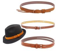 3 Pcs Hat Bands for Cowboy Hat Leather Adjustable Hat Bands Cowboy Hat Decoration for Men Women Leather Hat Band Western Cowboy Hat Band Hat Accessories Brown, Brown, One size
