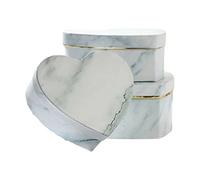 3 Pcs Heart Shaped Gift Box Marble Candy Packing for Case Container Jewelry Necklace Rings Decorative Storage Organizer for Wedding Birthday Marble Gift Box Heart-Shaped Wedding Candy Boxes for Party