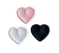 3 Pcs Heart-Shaped Silicone Mobile Phone Grip Stand,Stylish And Sophisticated Collapsible Cellphone Finger Grip Holder For Smartphone Tablet Cell Phone Accessory (Pink White Black)