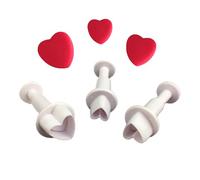 3 Pcs Heart Spring Plunger Cutters Set,Small Heart Shaped Cookie, Fondant Icing & Clay Cutters for Cake Decorating, Sugar Craft Baking & Clay - Easy Release Sugarcraft Mold Tools