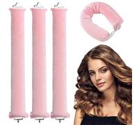 3 Pcs Heatless Curlers, Heatless Curls | Heatless Blowout Rods | Hair Curlers No Heat Heatless Hair Curler Bendy Rollers Flexi Rods for Hair Heatless Curling Rod Overnight Curls(Pink)