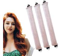 3 PCS Heatless Curlers, Sleep in Heatless Curlers No Heat Curler Roller, Heatless Blowout Rods, Hair Curlers No Heat, Heatless Curlers Headband, Heatless Curlers for Long Medium Hair(White)