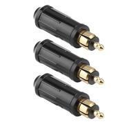 3 PCS Hella Male Plugs European 12V DIN Adapter Cigarette Lighter Replacement for BMW Motorcycles Cars Any European Socket (Black)