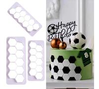 3 PCS Hexagon Cookie Cutter Set ，Cutters for Football Cake Decorations and Crafting