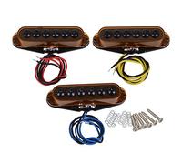 3 Pcs High Output Electric Guitar Single Coil Pickup Set Invader Type For Strat SQ Replacement (Brown)