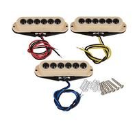 3 Pcs High Output Electric Guitar Single Coil Pickup Set Invader Type For Strat SQ Replacement (Cream)