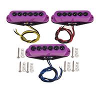 3 Pcs High Output Electric Guitar Single Coil Pickup Set Invader Type For Strat SQ Replacement (Purple)