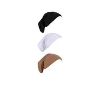 3 Pcs Hijab Undercap,Under Scarf Caps,Black Jersey Underscarf Cap,Hijabs Tape,Satin Sports,Women Sport Headscarf,Cotton Head Cover Chiffon 30x24cm,for Tomtary Hair Girls,Hat Headwear Black White Khaki