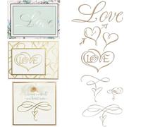 3 Pcs Hot Foil Plate Valentine's Day Hearts Love Foil Plate for Card Making