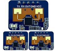 3 Pcs Human Presence Sensor Module, 24 GHz mmWave Radar Sensor with FMCW Technology, Motion and Static Recognition, Wireless Configurable, 0.75-6 m Range for Smart Home Automation and DIY Projects