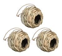 3 Pcs Hummingbird Nests House, Spherical Round Mouth Bird Nests Bird Cage, Hummingbird Feeding House, Outdoor Garden Simulation Bird House Decorations (A, 14 cm)