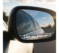 3 Pcs I Love You Drive Safe Mirror Sticker, Vinyl Car Rearview Mirror Decal, Funny Safe Driving Stickers to Show Your Loves Driver Gifts Accessories (White)