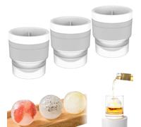 3 PCS Ice Ball Maker Mold - Premium Silicone Sphere Ice Mold with Easy Release & Slow-Melting for Bourbon Whiskey Cocktails, Stackable