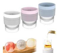 3 PCS Ice Ball Maker Mold - Premium Silicone Sphere Ice Mold with Easy Release & Slow-Melting for Bourbon Whiskey Cocktails, Stackable