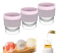 3 PCS Ice Ball Maker Mold - Premium Silicone Sphere Ice Mold with Easy Release & Slow-Melting for Bourbon Whiskey Cocktails, Stackable