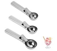 3 PCS Ice Cream Scoop with Trigger, Ice Cream Scoop in Large Medium Small Sizes, Icecream Scoop with Release, for Ice Cream Cookie Dough and Meatballs, Easy Release Mechanism