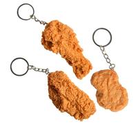3 Pcs Imitation Food Keychain, Cute Fried Chicken Leg Nuggets Wing Nugget, Creative Fun Accessories, Handbag Purse Car Keyring Gifts