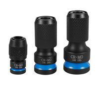 3 Pcs Impact Wrench Adapters Chromium Molybdenum Steel 1/2 3/8 1/4 Inch Square Drive to 1/4 Inch Hex Adapter for Ratchet Wrench Drivers Impact Bit Holders Quick-Change Chuck