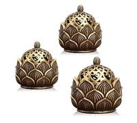 3 Pcs Incense Cone Holder, Lotus Flower Design Incense Cone Burner, Burner with 1 Large & 2 Small Sizes, Holder for Home Office Meditation Yoga Relaxation Decoration