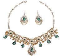 3 PCS Indian Jewellery Set, Aesthetic Earrings Indian Necklace for Women, Vintage Fashion Women's Jewellery Sets, Suitable for Brides Festivals Ethnic Dances Party Occasions
