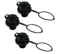 3 Pcs Inflatable Boat Air Valve,Air One-way Inflation Replacement,Boston Spiral Air Plugs Quick Inflate Deflate Screw Nozzle Cap Anti-leakage Bungs for Kayak, Dinghy,Airbeds,Hot Tub,Raft, Pool(Black)