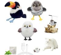 3 Pcs Interactive Flapping Cat Toys Catnip, Electronic Flappy Toys Motion Activated, Automatic Cat Toy for Indoor Cats, USB Rechargeable Cats Enrichment Toy for Hunting and Kicker
