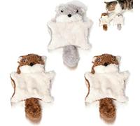 3 Pcs Interactive Flying Squirrel Cat Toy with Catnip, Squeaker & Crinkle Paper - Ultra-Soft Plush Kitten Chew Toy for Indoor Cats, Stimulating Exercise & Boredom Relief Stuffed Animal (2 Colors)