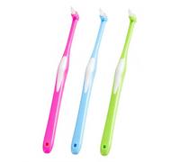 3 PCS Interspace Toothbrush, Interspace Compact Soft Slim Interspace Teeth Brush, Dental Brushes for Orthodontic Braces & Detail Cleaning - Blue, Green,Pink A5ZJDSS