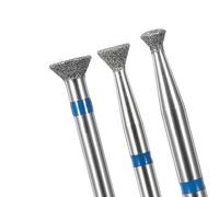 3 Pcs Inverted Cone Cuticle Clean Nail Drill Bit Set Safety Under Nail Cleaner Burr, Diamond Carbide Electric Nail Drill Bits For Acrylic Nails, Flat Cuticle Removal Manicure Grinding Head Tools