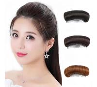 3 Pcs Invisible Fluffy Hair Pad, Invisible Fluffy Hair Pad, Hair Bun Invisible False Hair Clip, Natural Hair Bump Clip for Volume, DIY Heighten Hair Party Styling (3 colors)