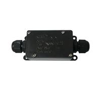 3 Pcs IP66 Waterproof Junction Box, 2-Way Outdoor Electrical Cable Wire Connectors, Black Extension Cable Connectors Junction Boxes with PG9 Glands for Ø3mm-8mm Ø6mm-10mm Cable Cord