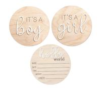 3 PCS Its a Boy Its a Girl Wooden Sign,Baby Announcement Sign,Hello World Newborn Sign,Birth Announcement Sign,Newborn Announcement Sign,Photography Props,Bohemian Style Decorations