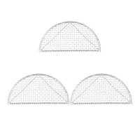 3 Pcs Japanese Semicircle Stainless Steel Tempura Frying Net, 16X8Cm Compact Sieve for Kitchen Use, Ideal for Vegetables, Seafood, Pastries