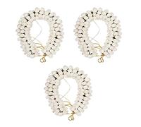 3 Pcs Jasmine Flower Hair Gajra, Artificial Juda Bun Maker, Bun Holder, Handmade Veni Juda Bun Wrap, Hair Styling Accessories For Women and Girls (White)