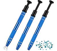 3 Pcs Jewelry Grabber Piercing Ball Grabber with 4 Prongsprecision Pick up Tool for Piercing Balls Gems Ic Chips Screws Diamond Claw Tweezers for Nail Art and Repair(3 Pieces)