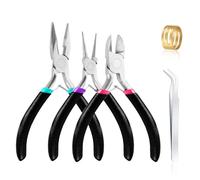 3 Pcs Jewelry Making Tools Pliers Kit, Includes Needle Nose/Round Nose Pliers/Diagonal, Wire Cutters for Jewelry Making Wire Wrapping Beading Crafts Matte Handle
